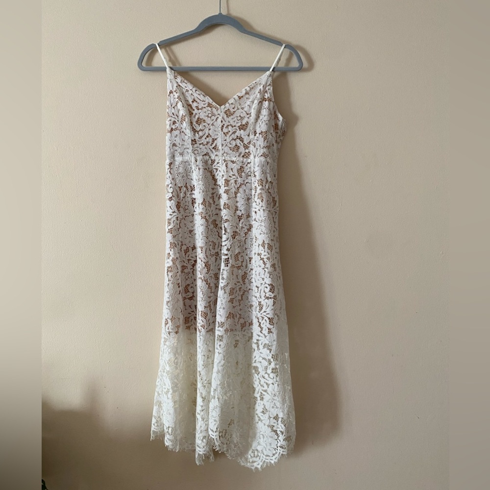 White Lace Midi Dress Lulu’s